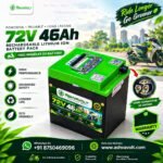 AshvaVolt® 72volt 46Ah Lithium Ion Rechargeable Battery Pack For Okinawa Praise Plus with BMS Protection and Premium Metal Case Compatible with 72V 46Ah Lithium Battery for Okinawa Praise Plusss