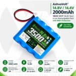AshvaVolt®14.8V 14.4V 2000mAh 18650 4S1P (16.8V Max) Li-Ion Rechargeable Pack with BMS Protection Two Wire Connectors