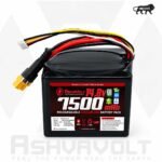 AshvaVolt 14.8V/14.4V 7500mAh Li-Ion Battery Pack - 4S3P 18650 3C with BMS Protection & Female DC Jack, Amass XT60 and 5pin JST Connector - AVPowerSeries