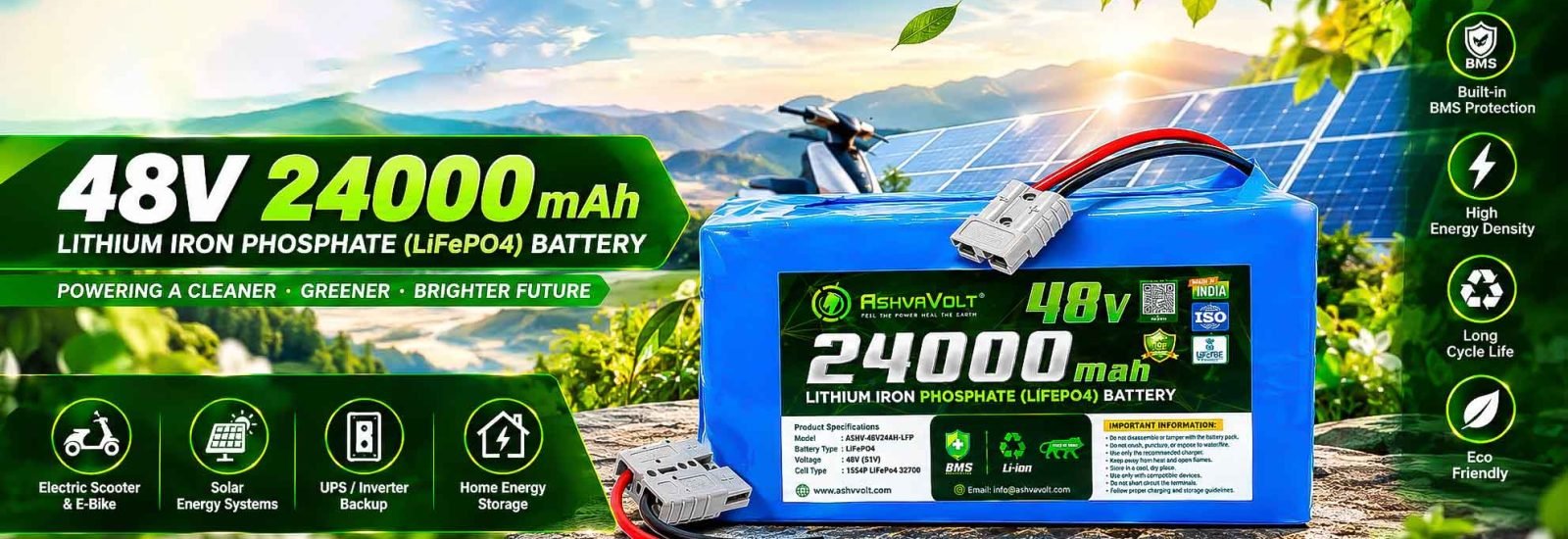 AshvaVolt Eco Energy Battery Banner
